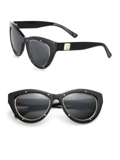 Shop Mcm 53mm Studded Cat's-eye Sunglasses In Na
