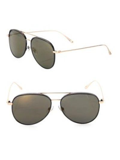 Jimmy Choo Women's Reto 57mm Mirrored Aviator Sunglasses In Gold