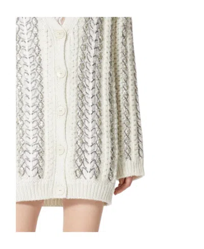 Valentino Knitted Inlaid Cardigan In White