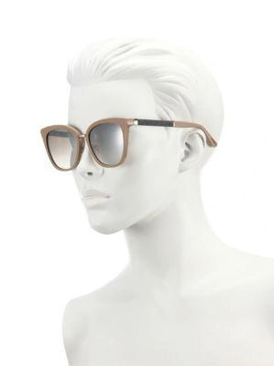 Shop Jimmy Choo Fabry 53mm Mirrored Glitter-trim Square Sunglasses In Na