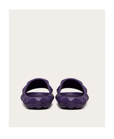 Valentino Rockstud Chunky Slides In Purple
