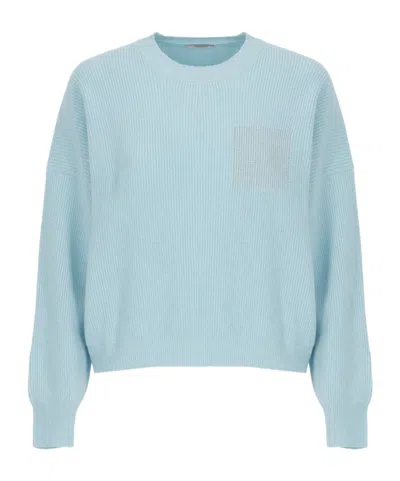 Peserico Punto Luce-pocket Jumper In Blue