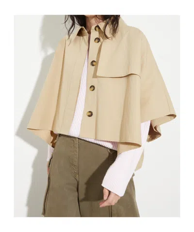 Maxco. Single Breasted Cape In Brown