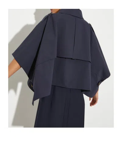 Maxco. Single Breasted Cape In Blue