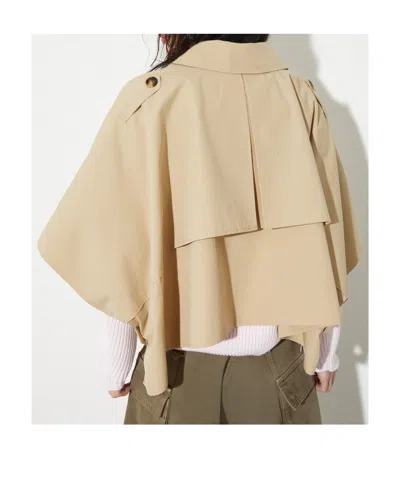 Maxco. Single Breasted Cape In Brown