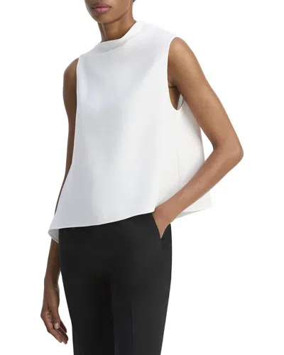 Vince Asymmetric-neckline Sleeveless Top In White