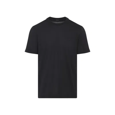 Kiton Short Sleeve Crew Neck T-shirt Design In Black