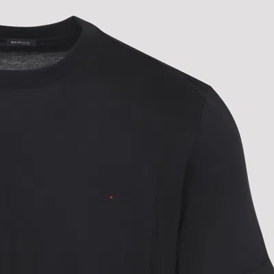 Kiton Short Sleeve Crew Neck T-shirt Design In Black