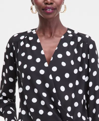 Inc International Concepts Women's Printed Surplice High-low Blouse, Macy's Exclusive