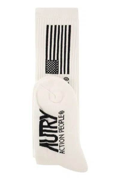 Autry Socks With Iconic Logo In White