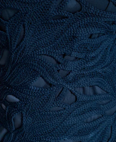 Bcbg Women's Lace One-shoulder Textured Puff Sleeve Mini Dress In Multi