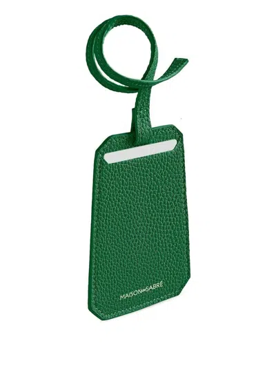 Maison De Sabre Leather Luggage Tag In Green