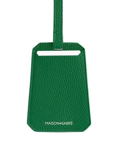 Maison De Sabre Leather Luggage Tag In Green