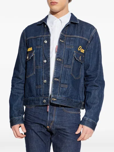 Dsquared2 Embroidered-detail Denim Jacket In Multi