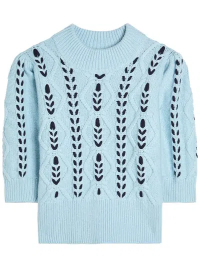 Rails Addy Cable-knit Short-sleeve Sweater In Multi