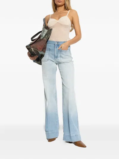 Victoria Beckham Ribbed-knit Tank Top In Neutral