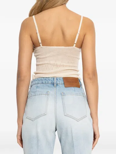 Victoria Beckham Ribbed-knit Tank Top In Neutral