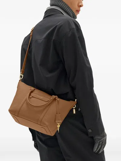 Maison De Sabre Weekender Full-grain Lock Leather Tote Bag In Brown