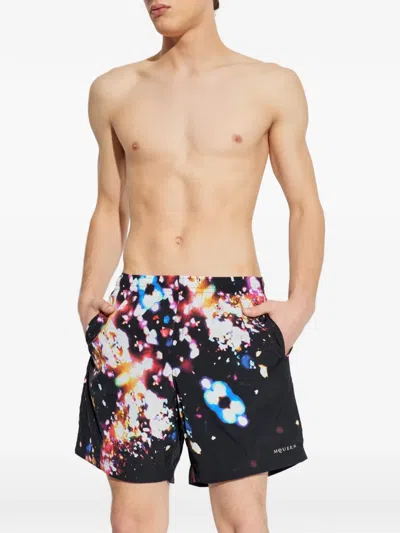 Alexander Mcqueen Patterned Beach Shorts In Multi