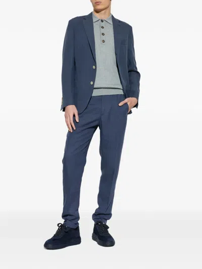 Eleventy Belt Loop Track Pants In Blue