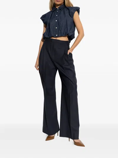 Frame Collared Sleeveless Shirt In Blue