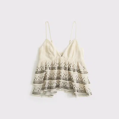 Abercrombie & Fitch Sequin Tiered Cami In Neutral