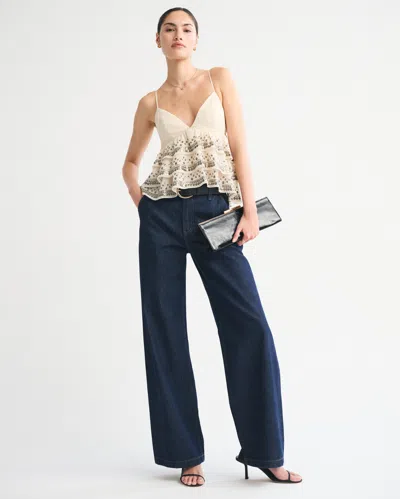 Abercrombie & Fitch Sequin Tiered Cami In Neutral