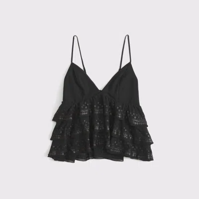 Abercrombie & Fitch Sequin Tiered Cami In Black