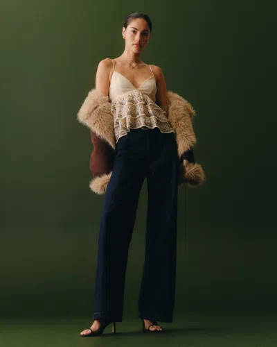 Abercrombie & Fitch Sequin Tiered Cami In Neutral