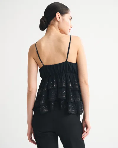 Abercrombie & Fitch Sequin Tiered Cami In Black