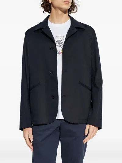 Ps By Paul Smith Button Notched Jacket In Blue