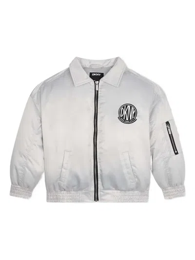 Dkny Logo-patch Puffer Jacket In White