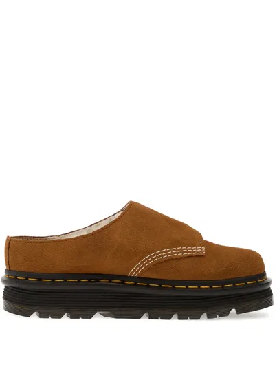 Dr. Martens Platform-heel Mules In Brown
