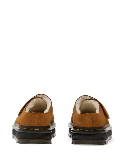 Dr. Martens Platform-heel Mules In Brown