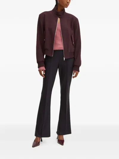 Hugo Boss Zip Bomber Jacket In Brown