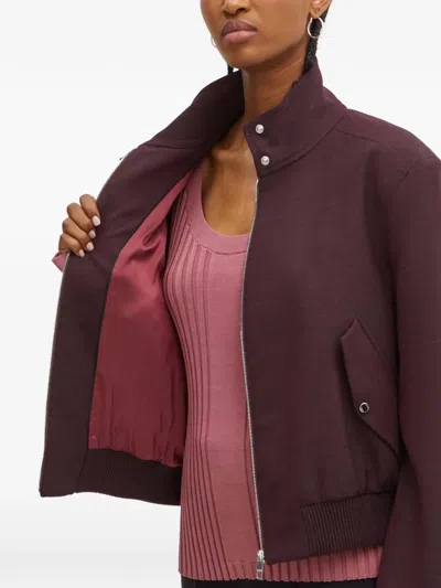 Hugo Boss Zip Bomber Jacket In Brown