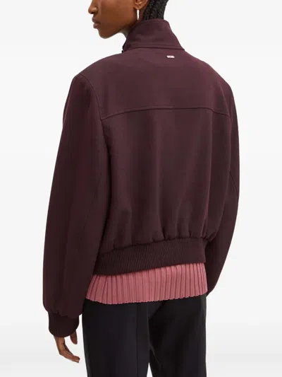 Hugo Boss Zip Bomber Jacket In Brown