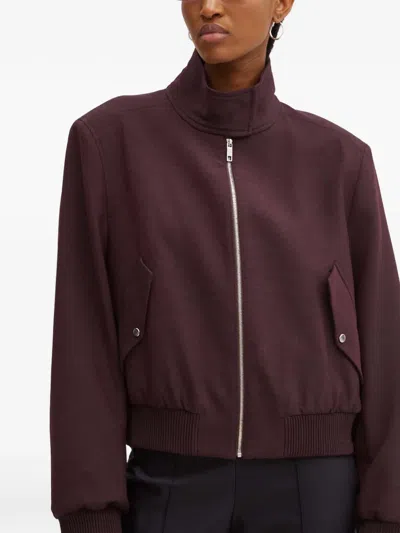 Hugo Boss Zip Bomber Jacket In Brown