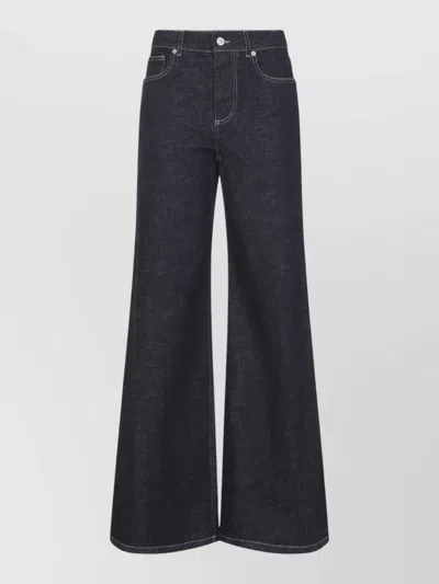 Marni Five Pocket Denim Jeans Wide Leg In Black
