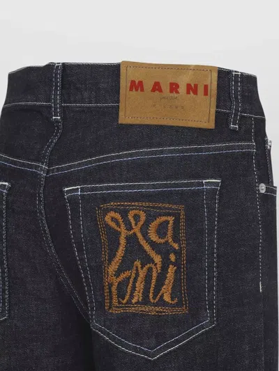 Marni Five Pocket Denim Jeans Wide Leg In Black