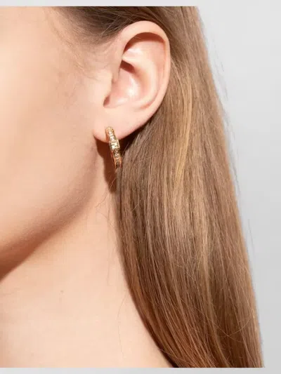 Fendi Forever Metal And Crystal Hoop Earrings Accessories