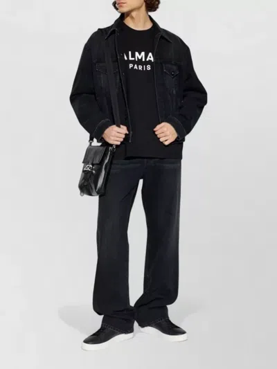 Balmain Long Sleeve Silk Nylon Jacket Front Pockets In Multi