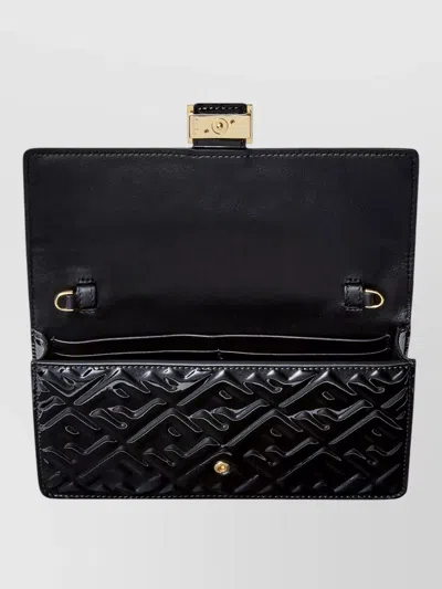 Fendi Chain Shoulder Wallet Ff Logo Strap In Black