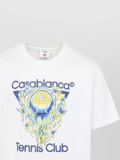 Casablanca Classic Fit Tennis Club Icon Organic Cotton Graphic T-shirt In Green