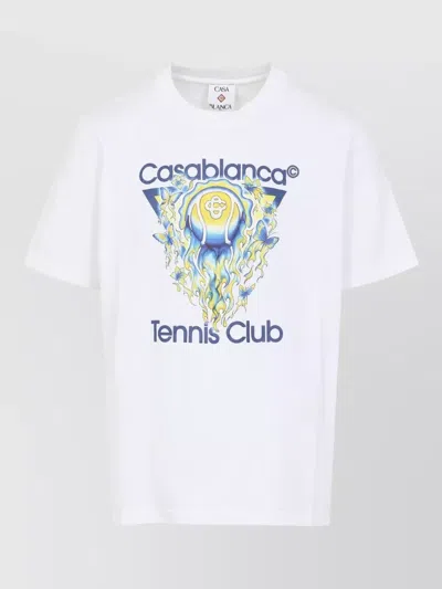 Casablanca Classic Fit Tennis Club Icon Organic Cotton Graphic T-shirt In Green