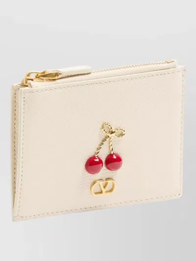 Valentino Cherry Embellished Wallet Gold-tone Hardware