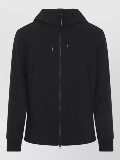 C.p. Company C.p.company Black Shell-r Goggle Polyester Jacket In Black