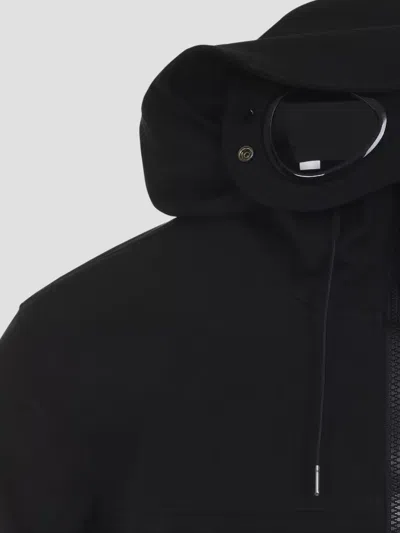 C.p. Company C.p.company Black Shell-r Goggle Polyester Jacket In Black