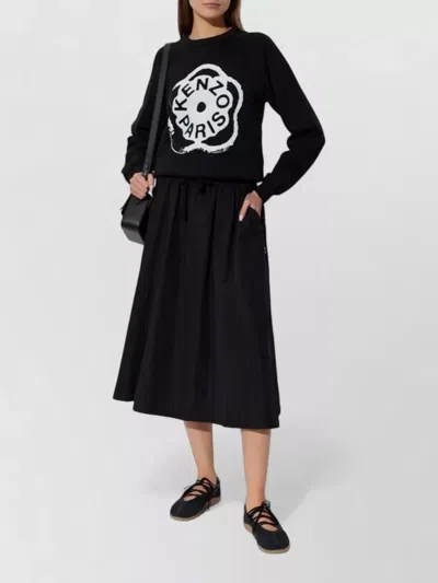 Kenzo Silk Crew Neck Sweatshirt Graphic Print In Multi