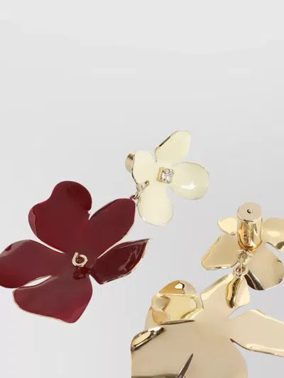 Marni Floral Brass Drop Earrings Twin Charms